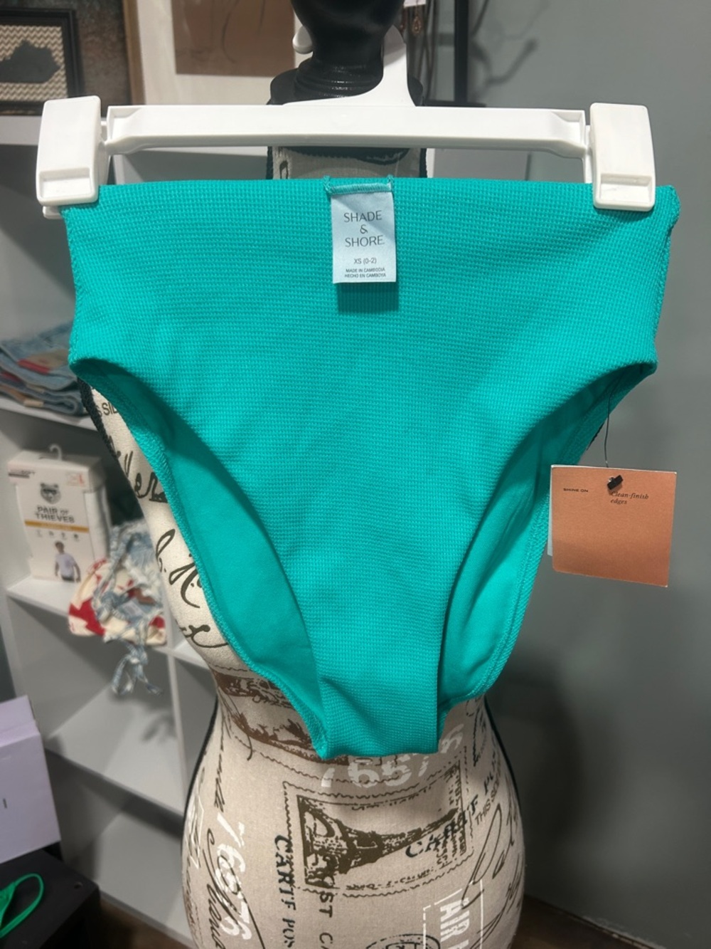 Shade & Shore Turquoise High-Rise Bikini Bottoms